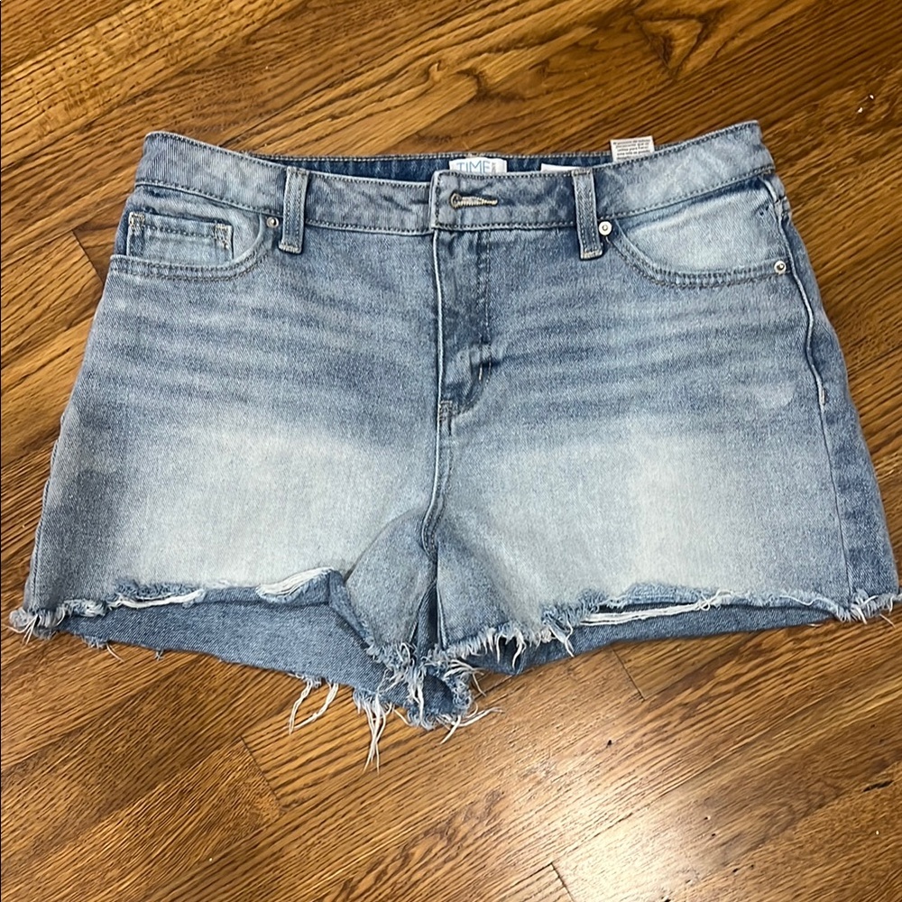 Time and Tru Light Blue Distressed Jean Shorts